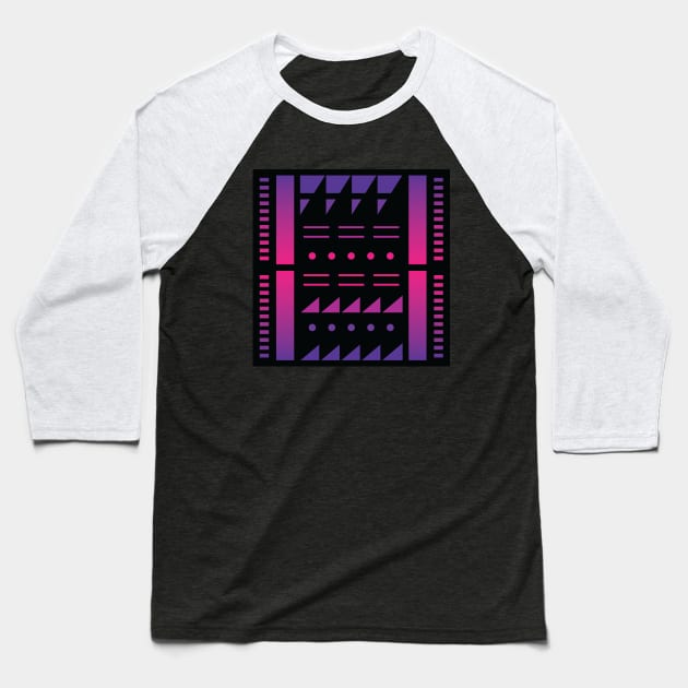 “Dimensional Angles (2)” - V.2 Purple - (Geometric Art) (Dimensions) - Doc Labs Baseball T-Shirt by Doc Labs